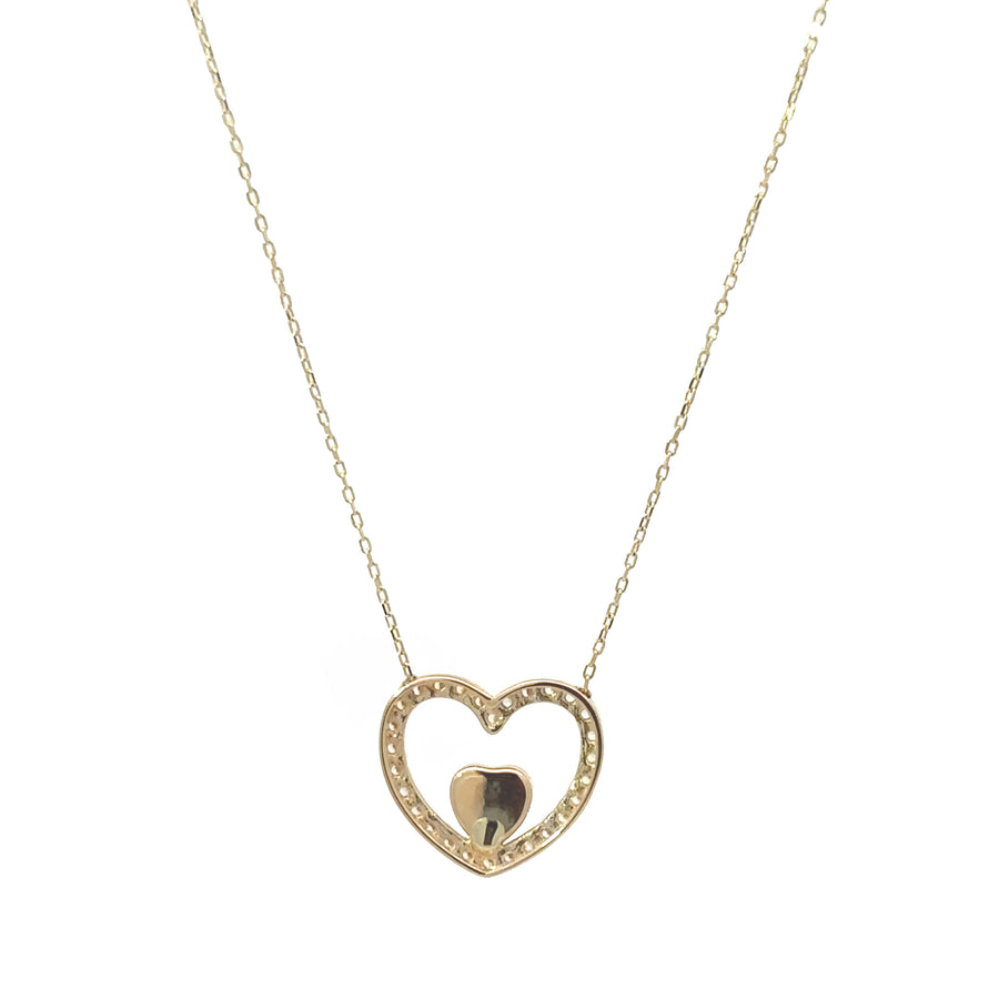 14k Gold Heart Necklace for Women and Baby