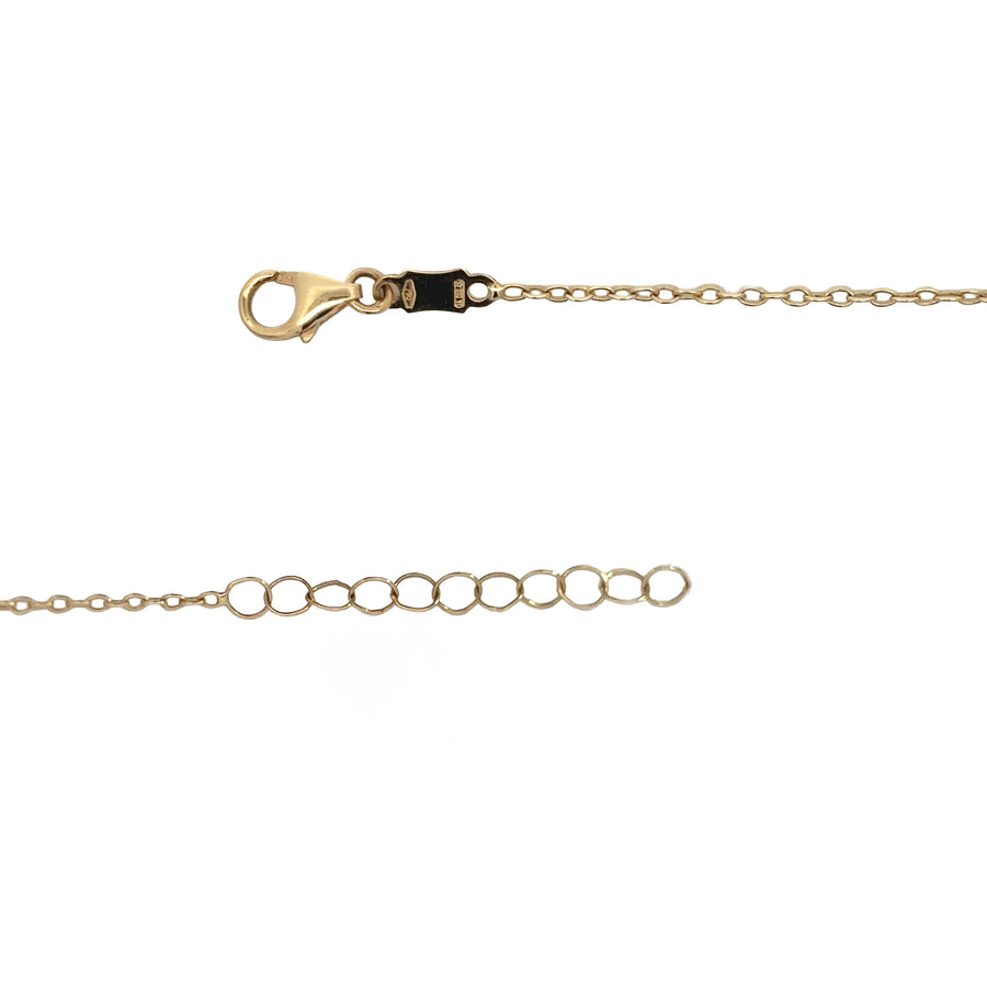 14k Gold "Be Lucky" Necklace - Adjustable 14.5 to 16.5 Inches for Women and Babies