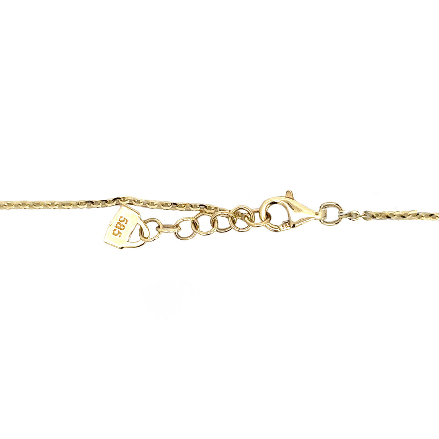 14k Gold Necklace with Butterfly Pendant, Adjustable 17 to 18 Inches