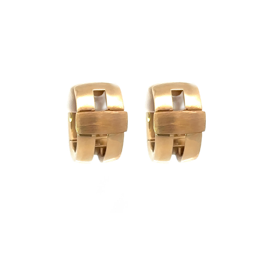 Huggies Shine & Matte Earrings in 14K Real Gold