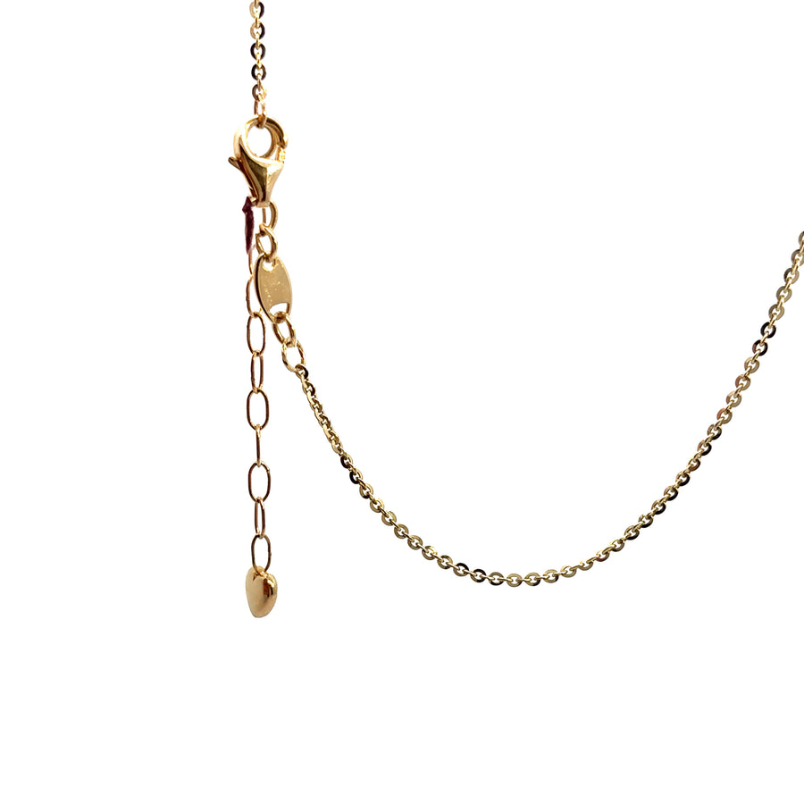 Heart & MP Chain in 14K Gold for Women, Adjustable at 17 and 19 Inches