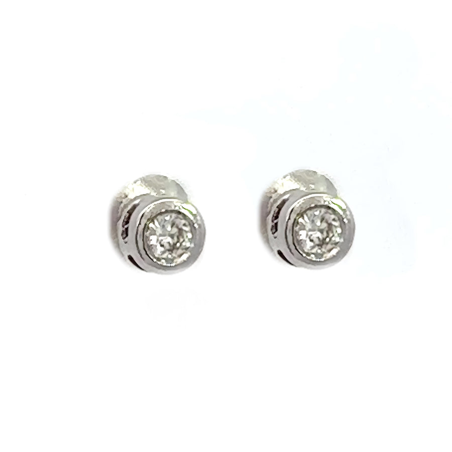 14k White Gold Diamond Earrings