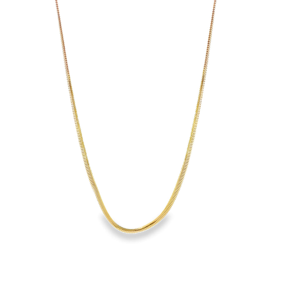 Solid Chain in 14K Gold for Unisex, Adjustable at 19 and 20 Inches