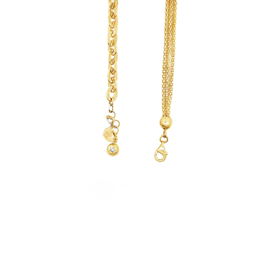 14k Gold Bracelet with Half Rope and Chain Design for Women