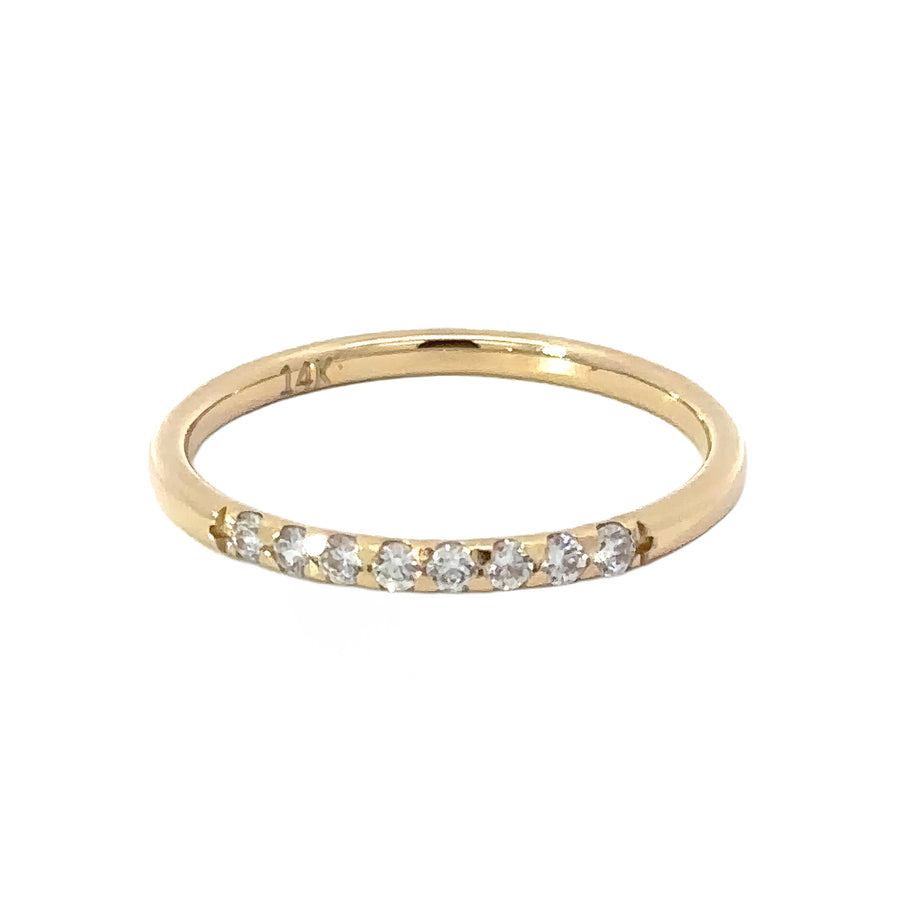 14k Gold Ring Solid with CZ for Women - Size 8