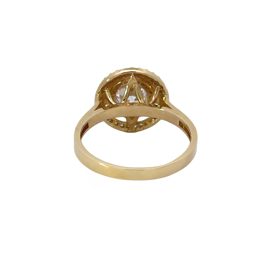 14k Gold Ring with Center CZ Size 6 for Women