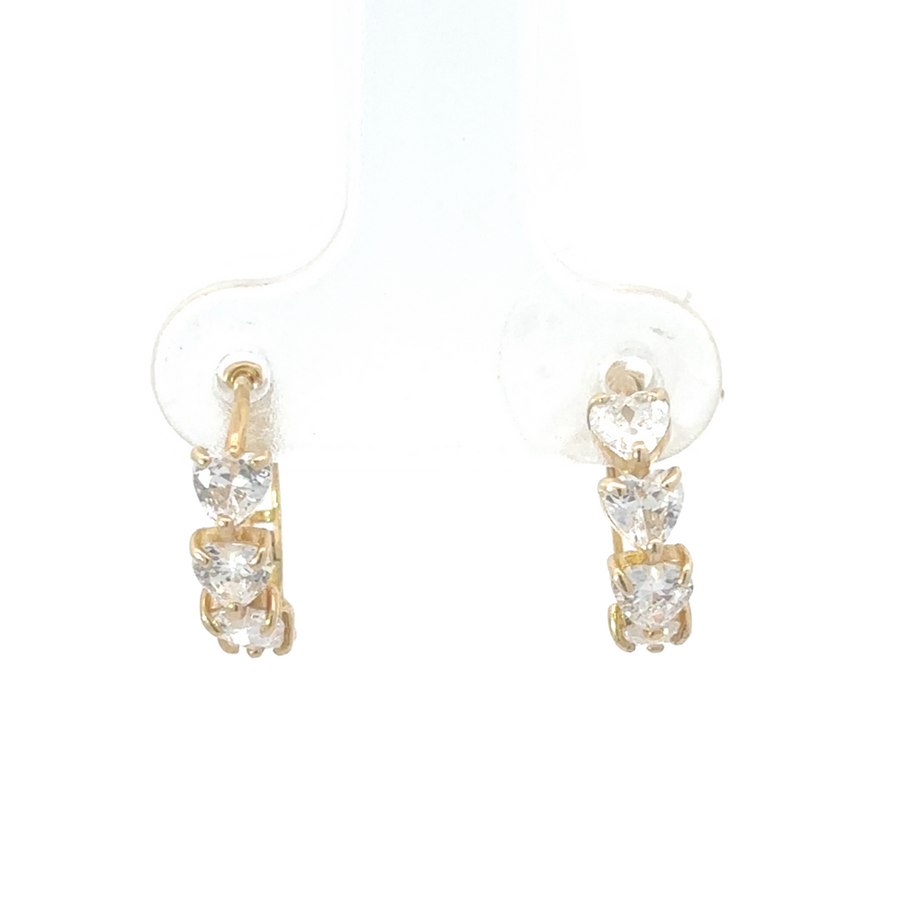 Lightweight baby earrings with sparkling CZ stones