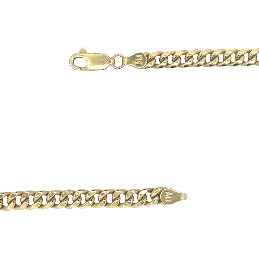 Unisex gold chain with classic Cuban link design