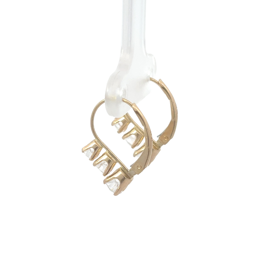 Elegant baby-safe gold earrings with CZ sparkle