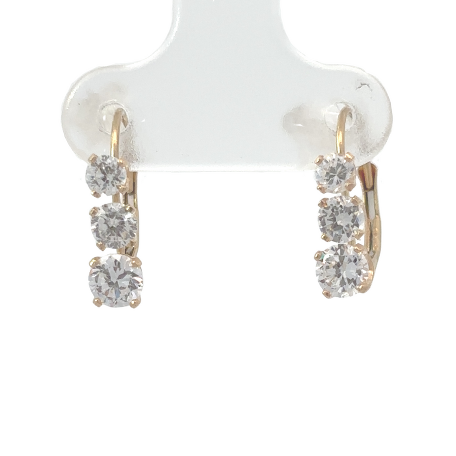 10k gold earrings with CZ stones for women and babies