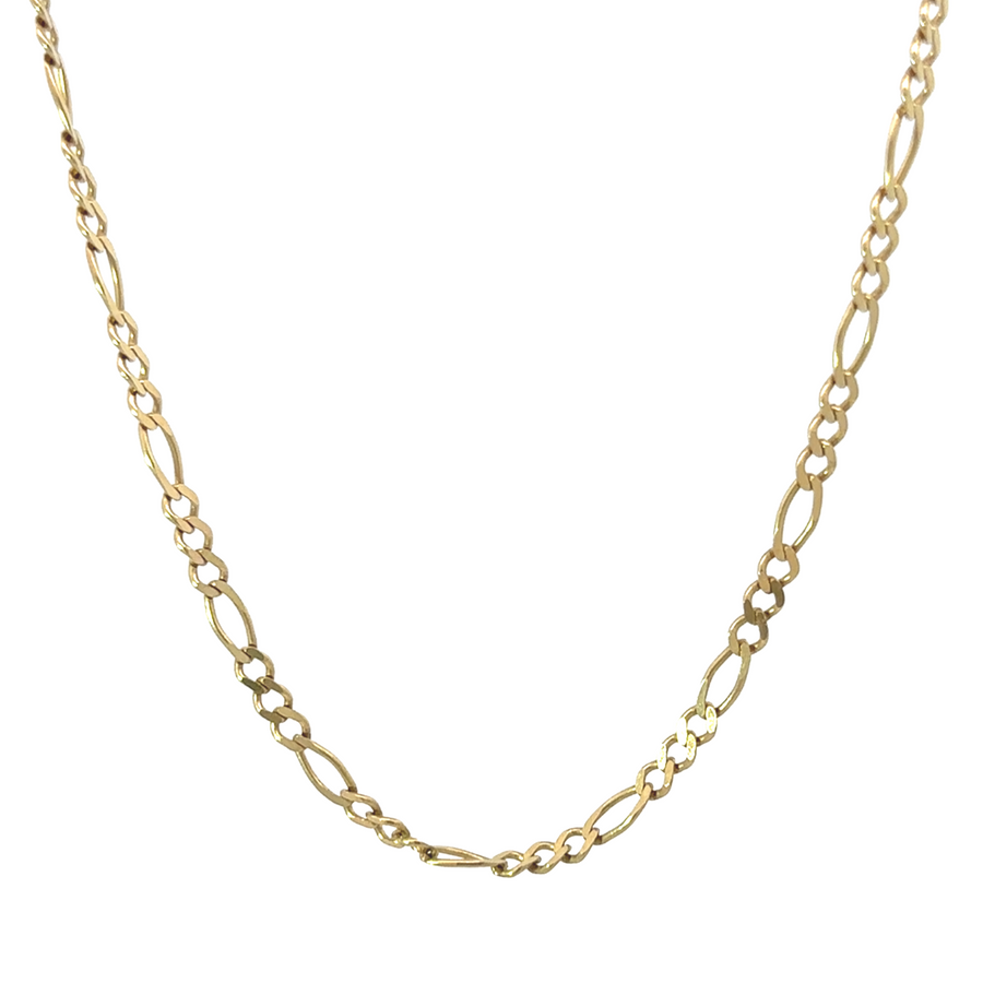 10k gold Figaro chain necklace in 24-inch length