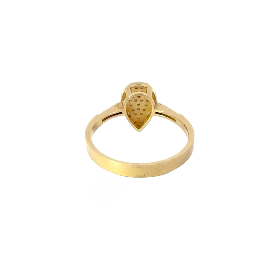 14k Gold Drop CZ Ring - Size 7