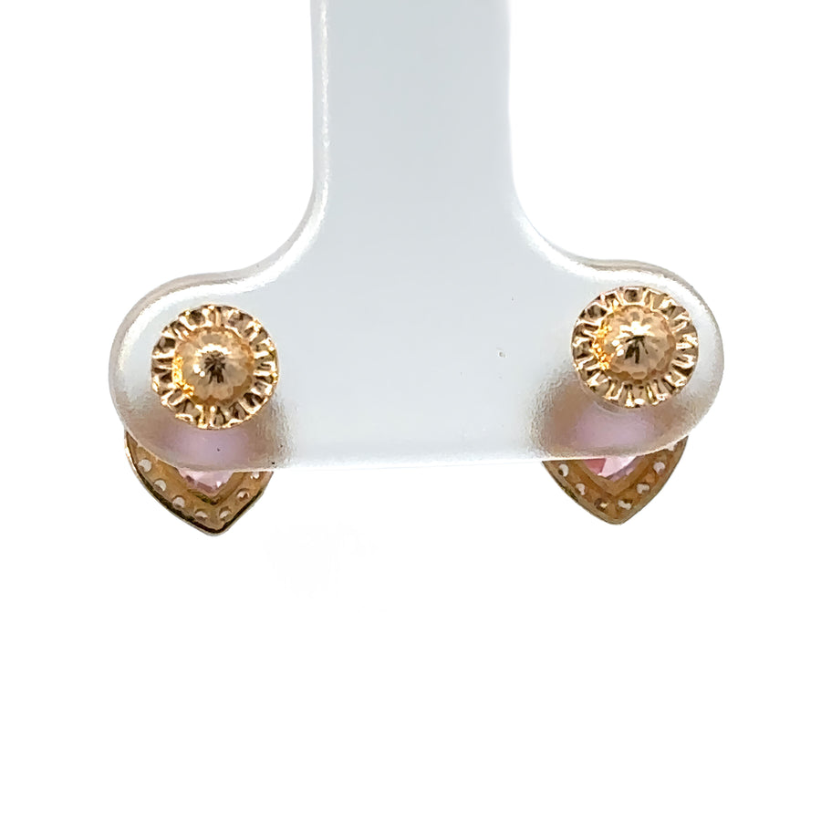 14k Gold Small Heart Stud Earrings for Babies