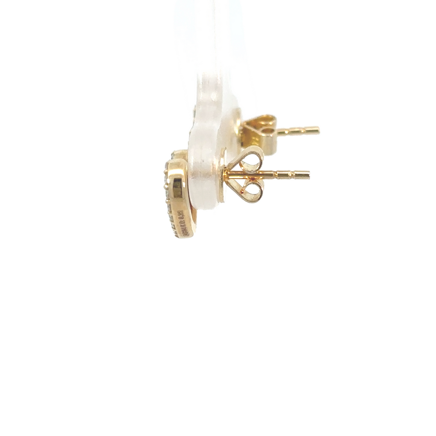 Elegant 14K gold diamond heart earrings, perfect for everyday wear