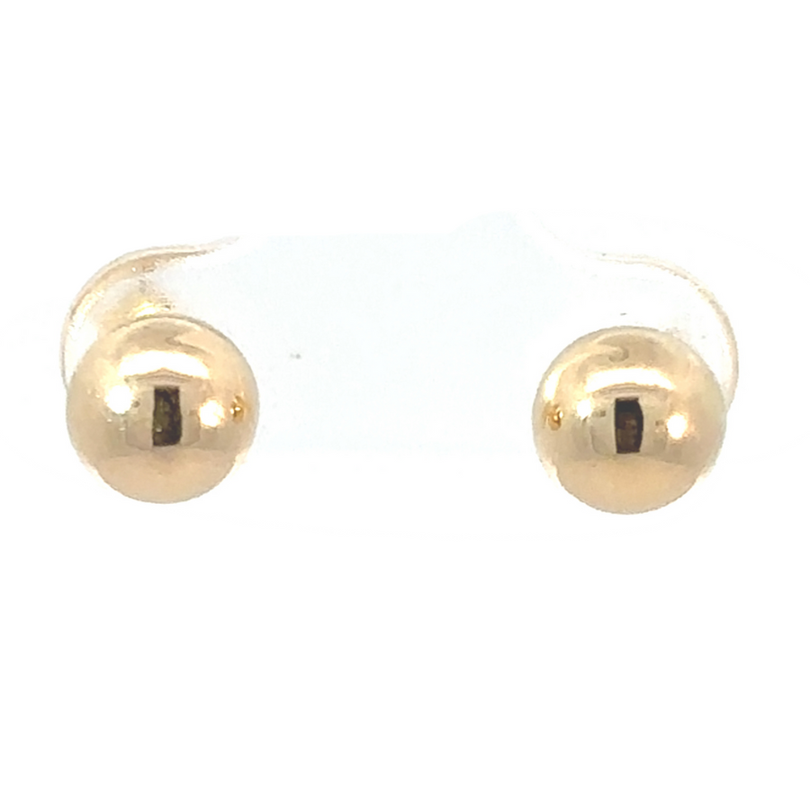 Elegant 14K gold polished finish stud earrings in classic round design