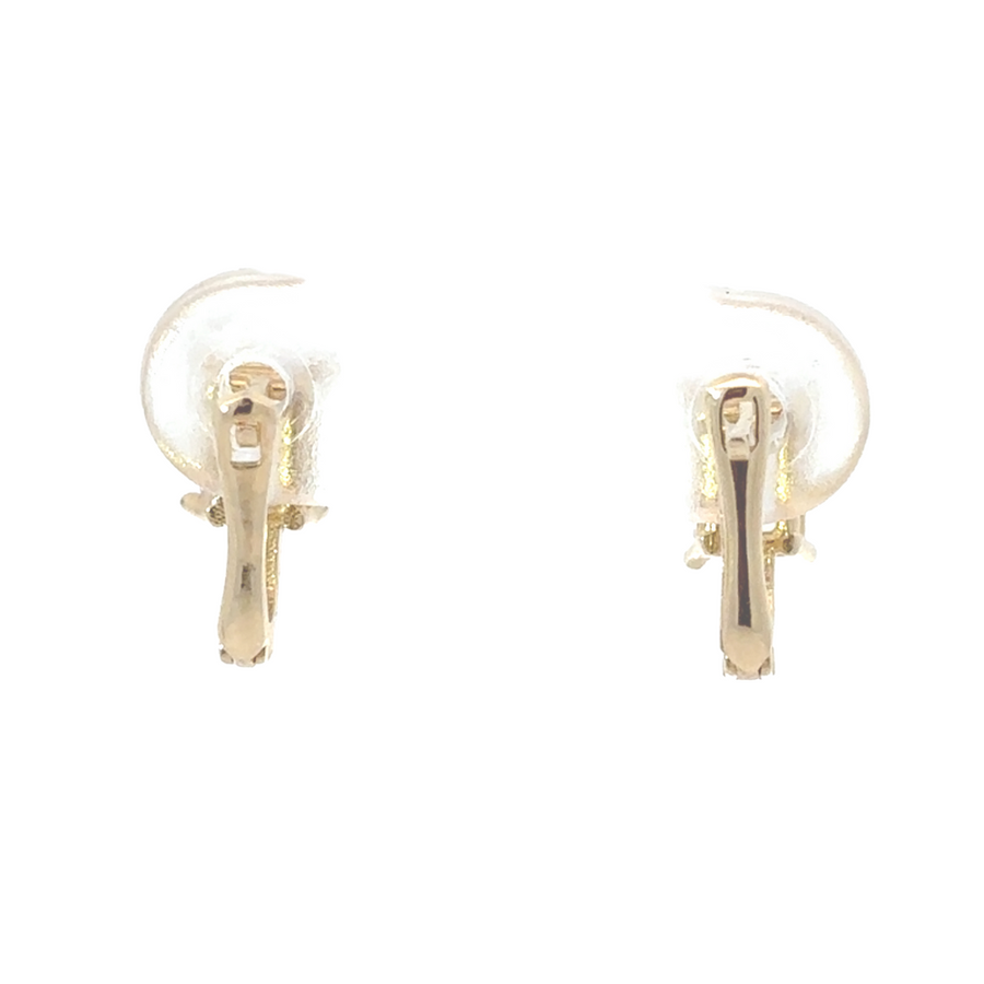 Modern 14K gold rectangular stud earring with cubic zirconia accent