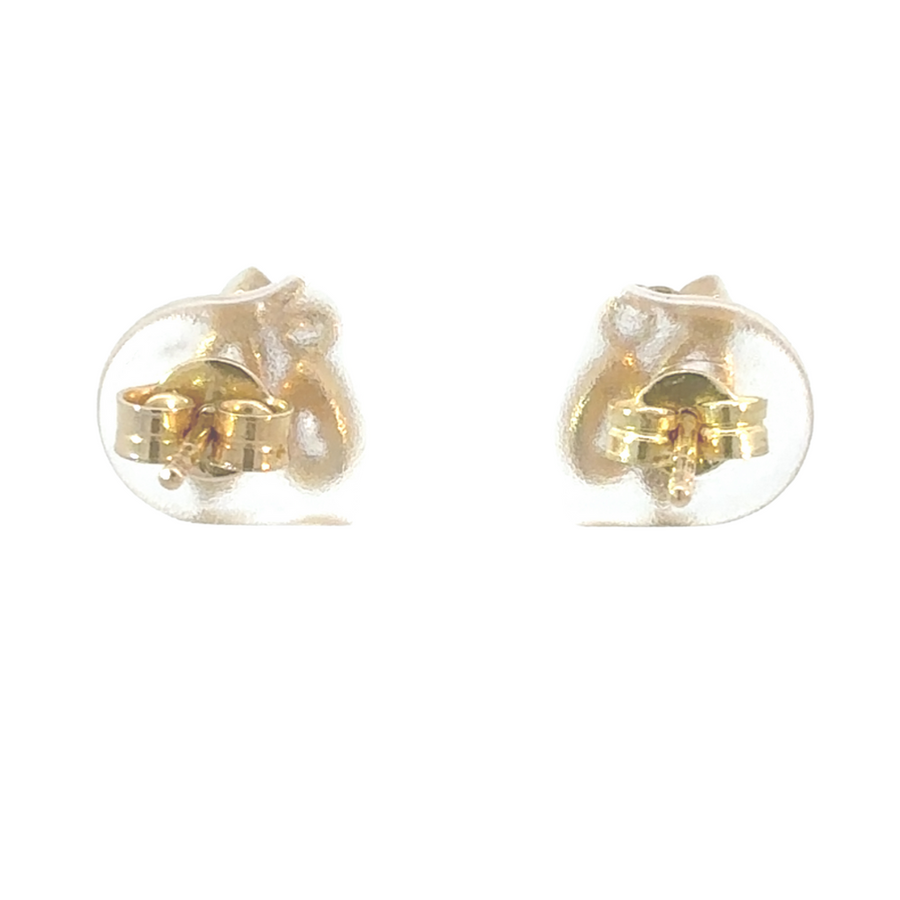Lightweight 14K gold small oval CZ stud earrings, perfect for comfortable all-day wear