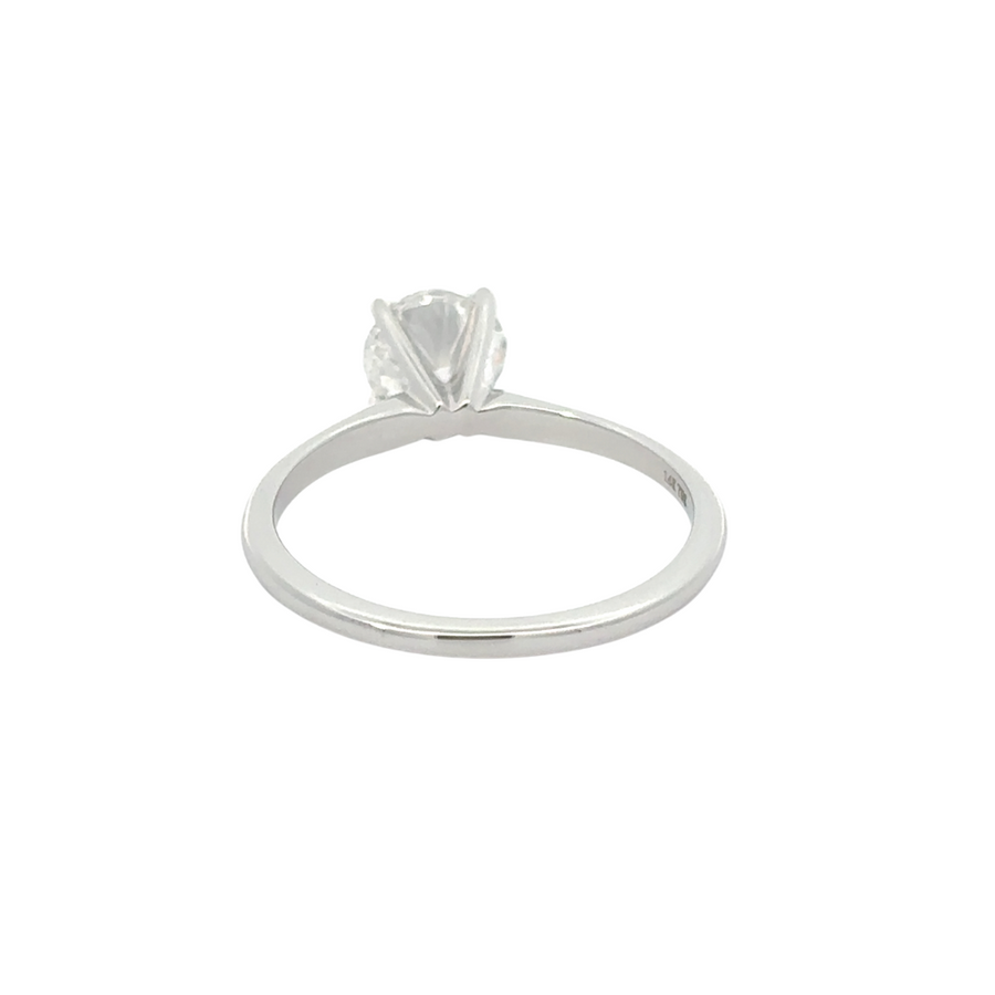 Timeless 14K white gold ring with conflict-free 1.02 CT diamond