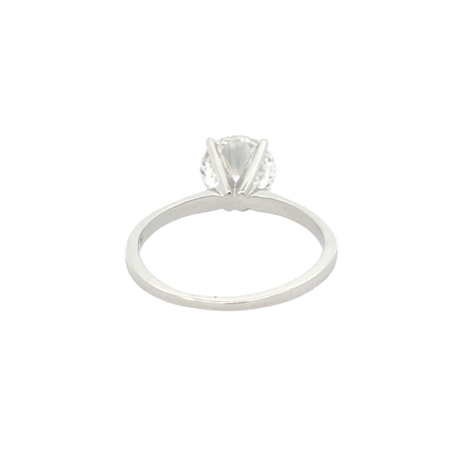 Elegant jewelry box with 14K white gold and lab diamond ring displayed