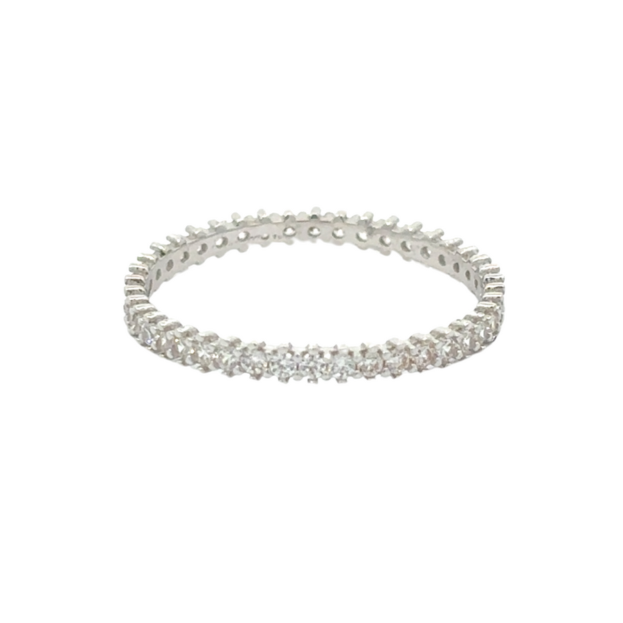 Timeless 14K white gold ring with cubic zirconia, perfect for women