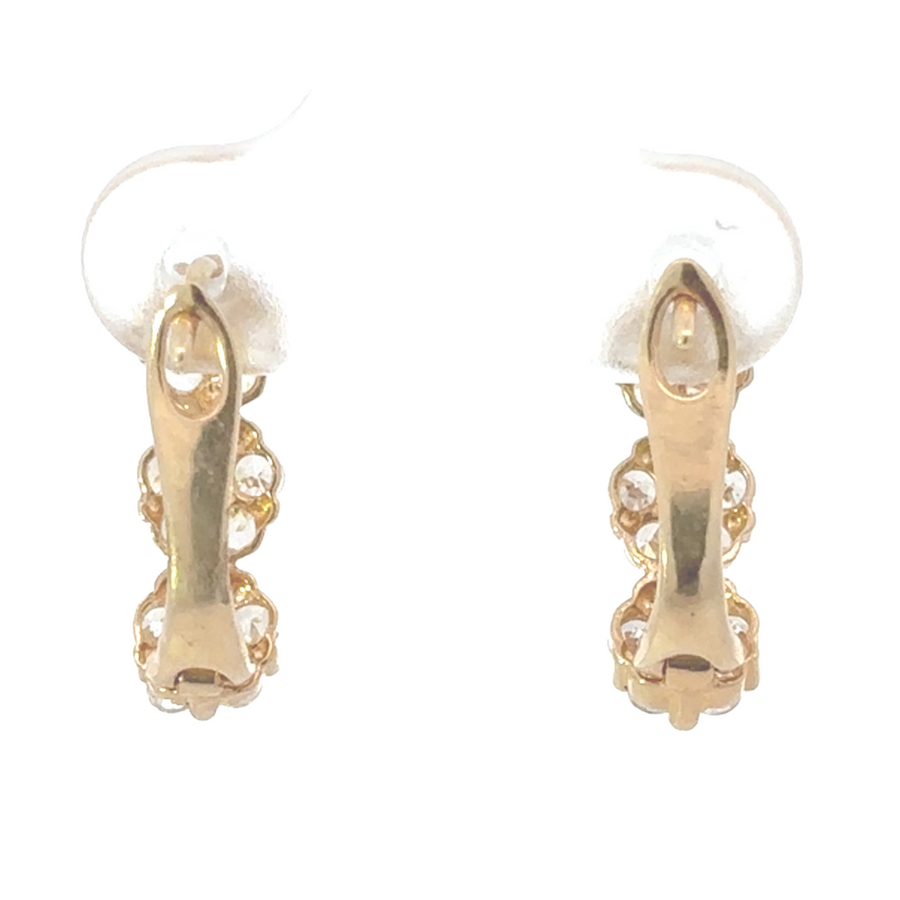 Beautiful 14K yellow gold earrings with floral motifs, perfect for any occasion