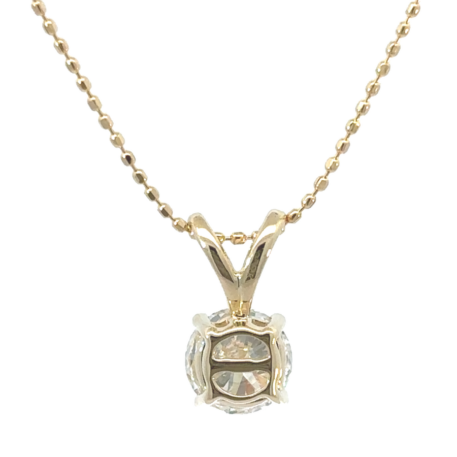 Jewelry box presentation of unisex 14K gold and lab diamond pendant