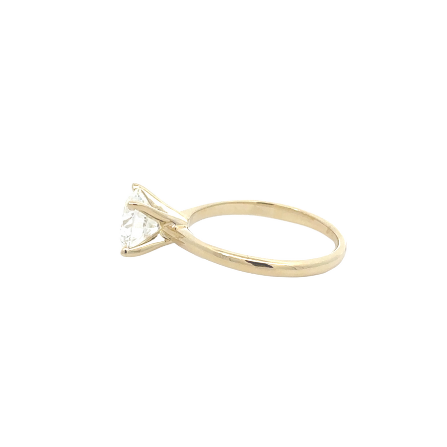 Elegant 14K yellow gold ring with lab-created diamond, perfect for women