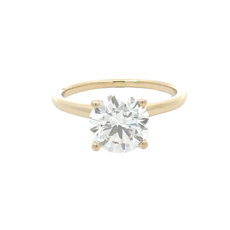 14K yellow gold ring with 2.00 CT lab-created diamond in solitaire setting