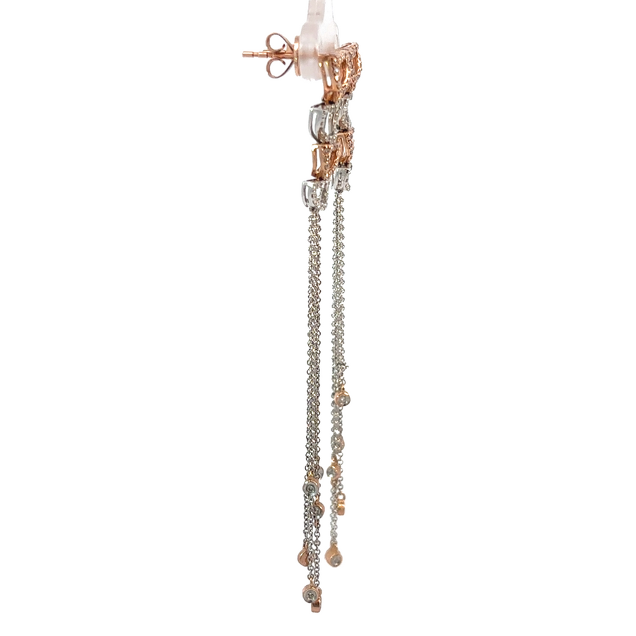 Luxury diamond earrings in white and yellow gold