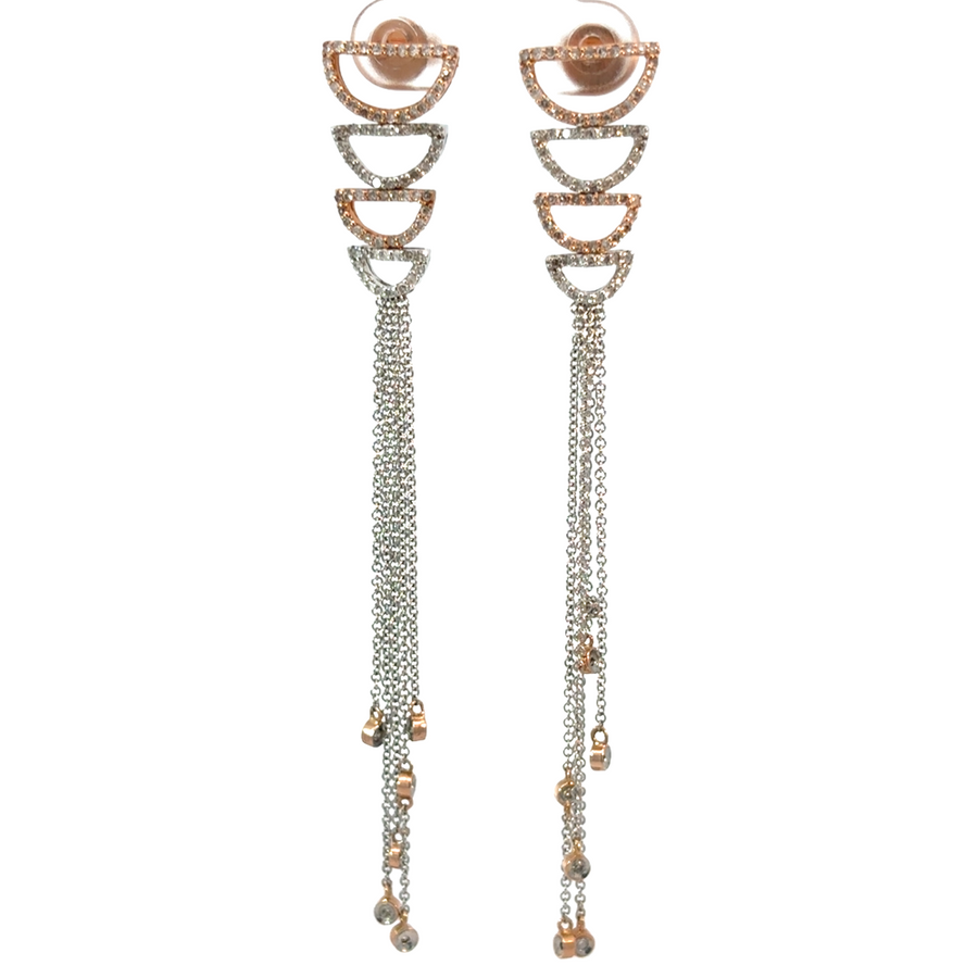 14k gold two-tone earrings with 5.57 carat diamonds