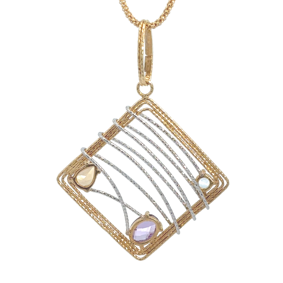 Elegant women’s pendant with two-tone gold design