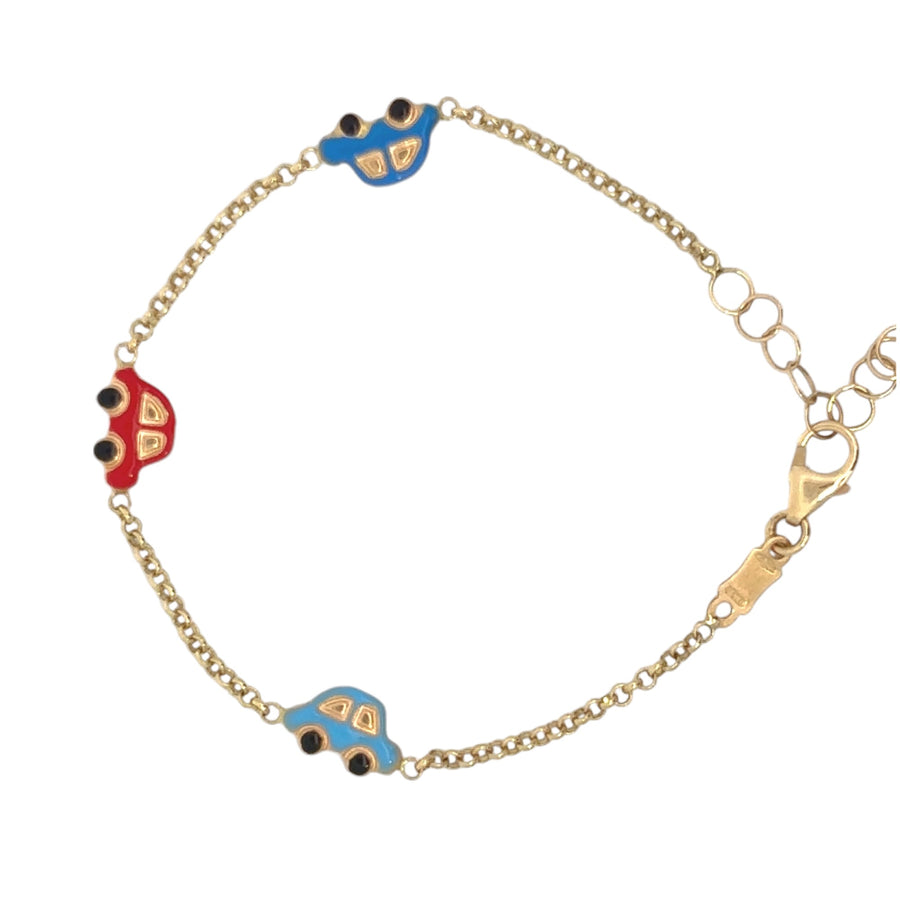 14k gold adjustable baby bracelet on white background