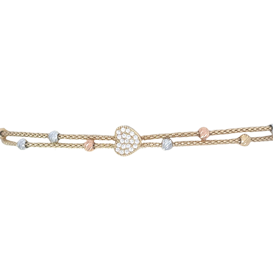 Elegant 14k gold bracelet for women, adjustable from 17.7 cm to 21 cm