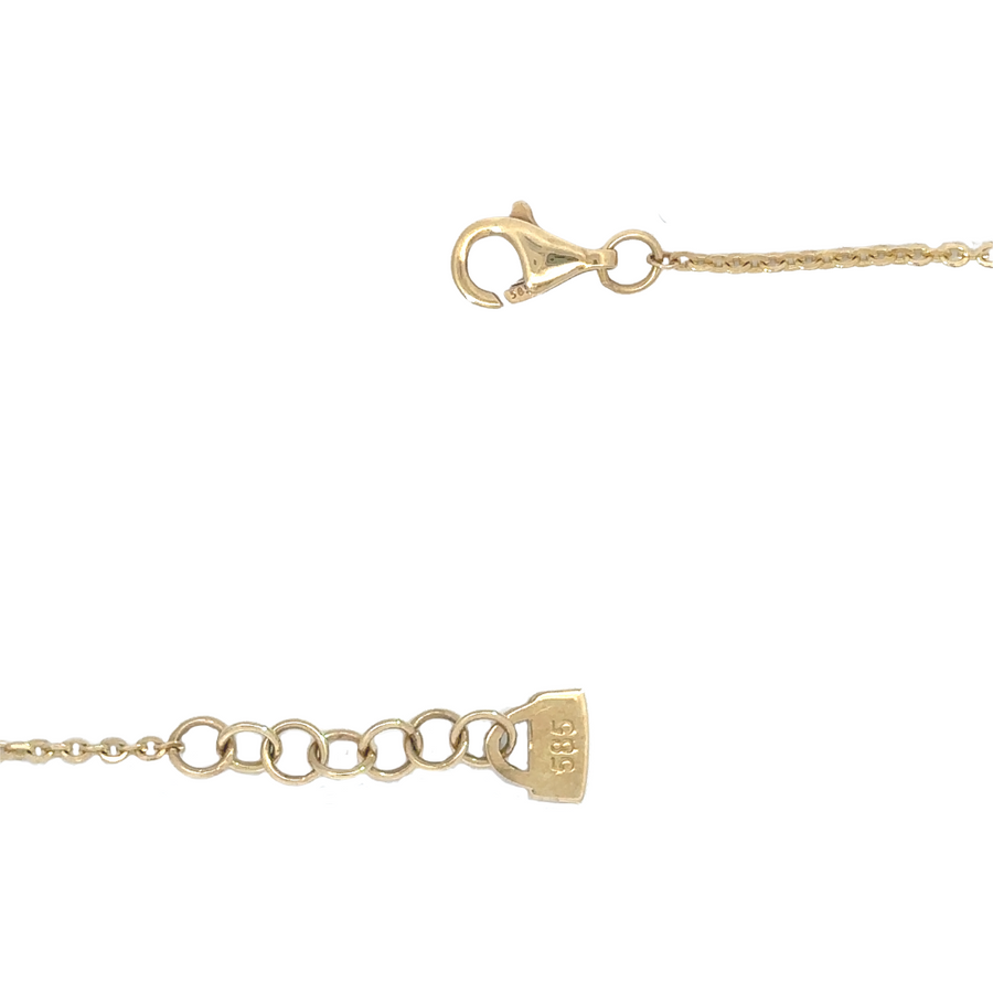 14k gold adjustable necklace showcasing radiant gold finish