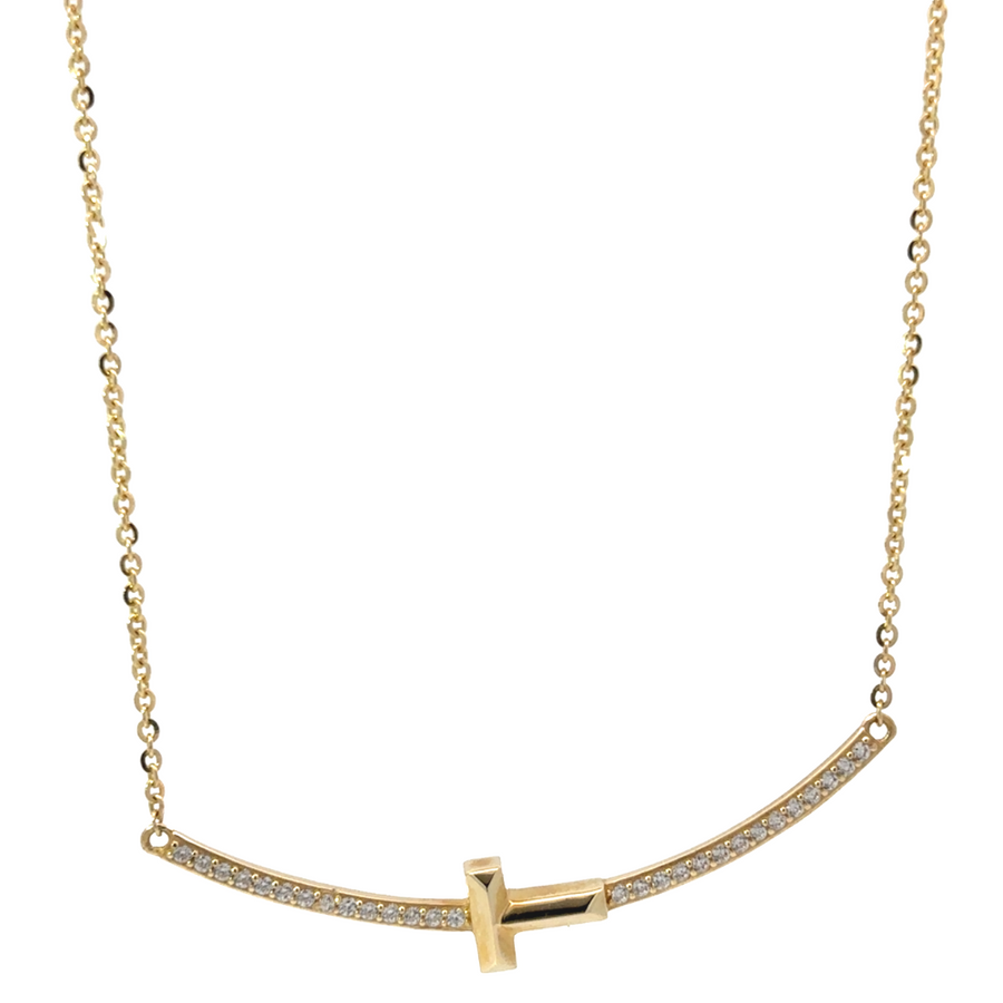 14k Gold Adjustable Necklace with polished finish