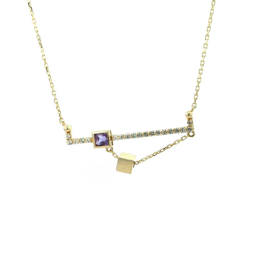 Close-up of adjustable gold chain clasp on 14k necklace