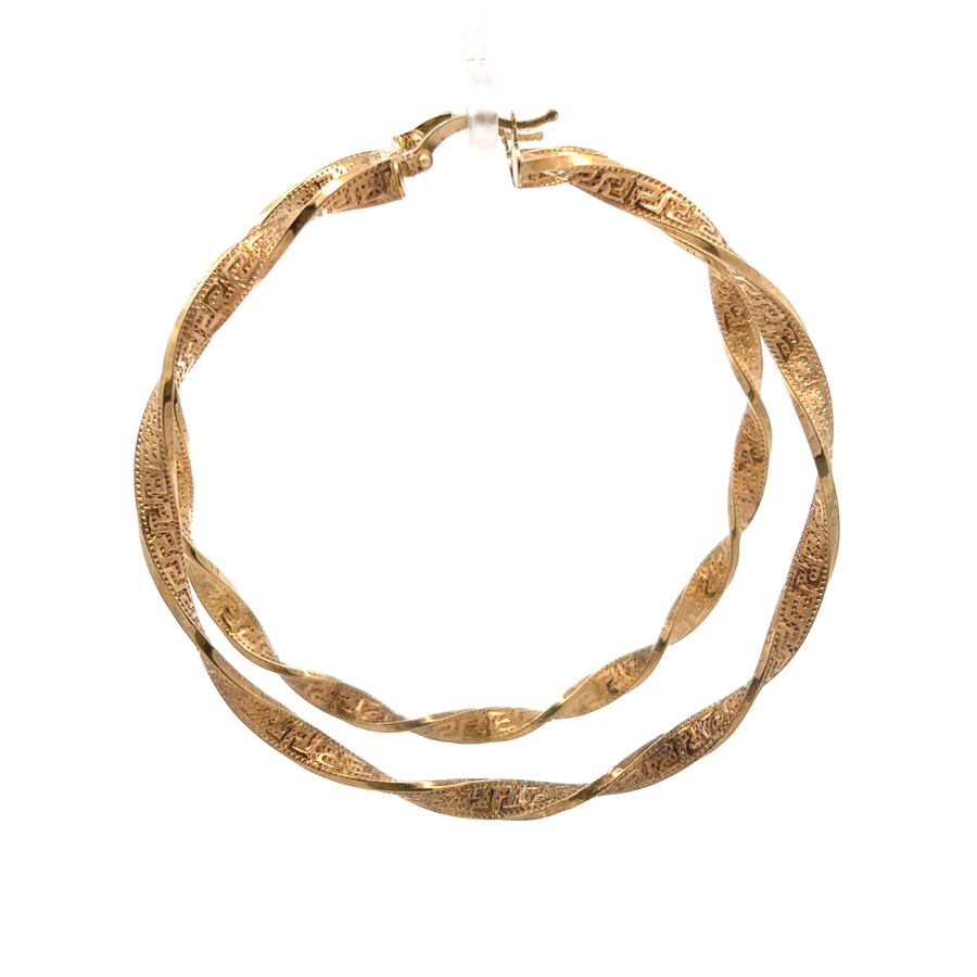 Elegant 63mm 14k gold argolla earrings for women, ideal for any occasion