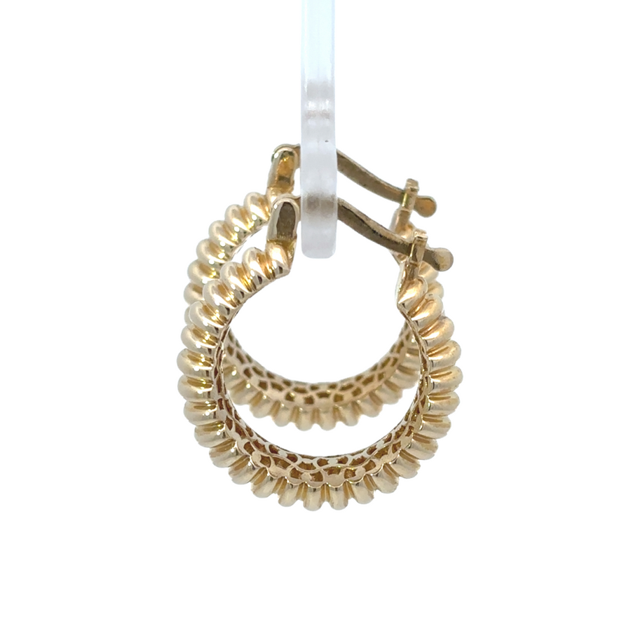 Elegant 14k Gold Small Line Earrings with polished finish