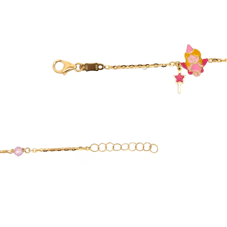 Minimalist gold bracelet for baby’s wrist