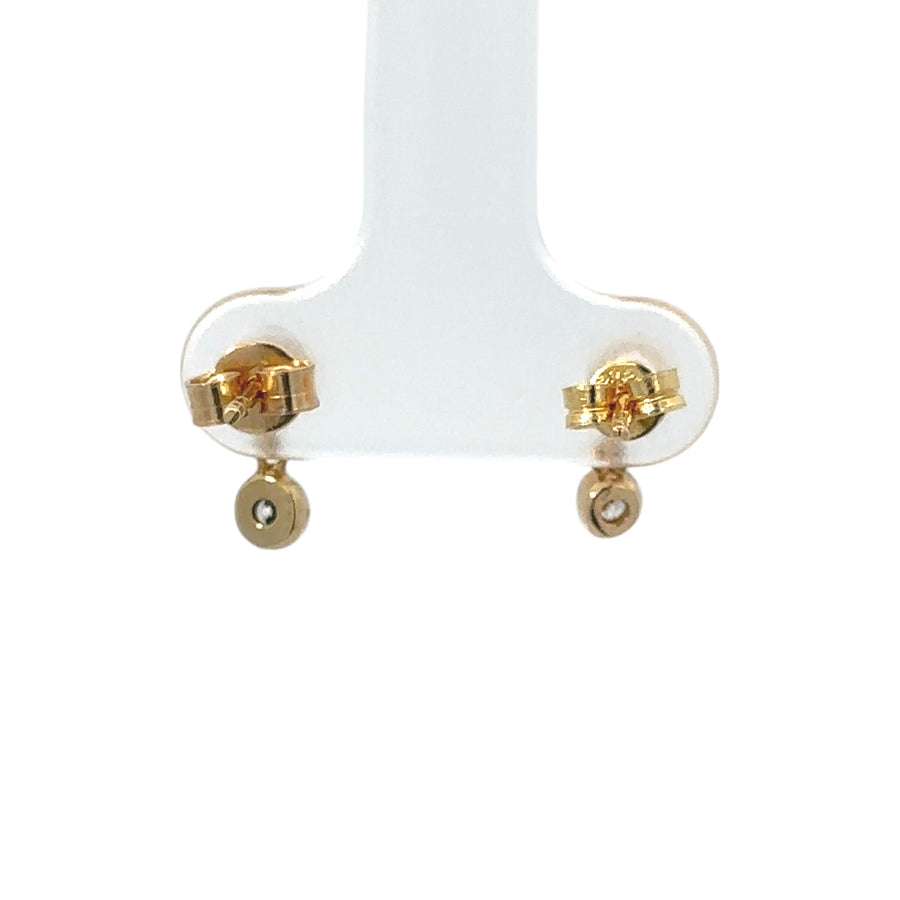 Baby-safe earrings with sparkling CZ and 14k gold setting
