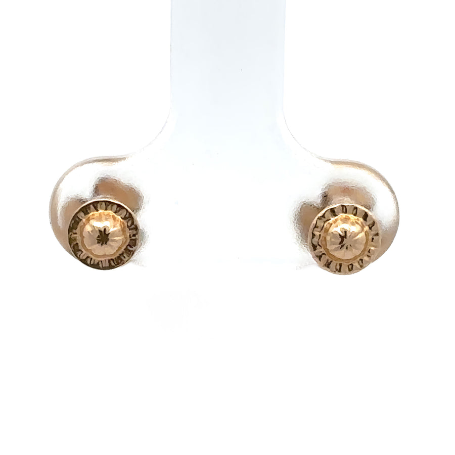 Tiny 14k gold butterfly studs designed for baby ears