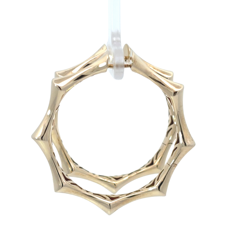 Elegant 14k gold bamboo shine earrings – 33mm design