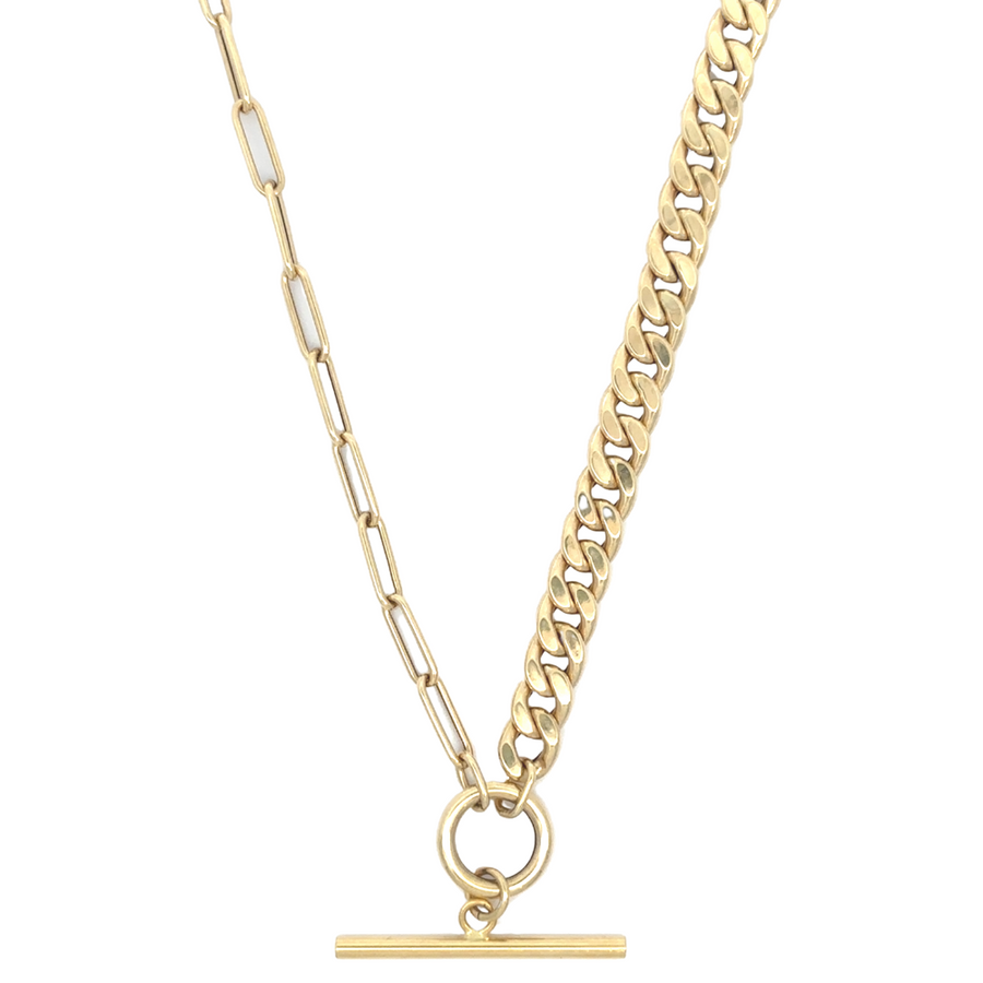 14k gold bar necklace with minimalist design