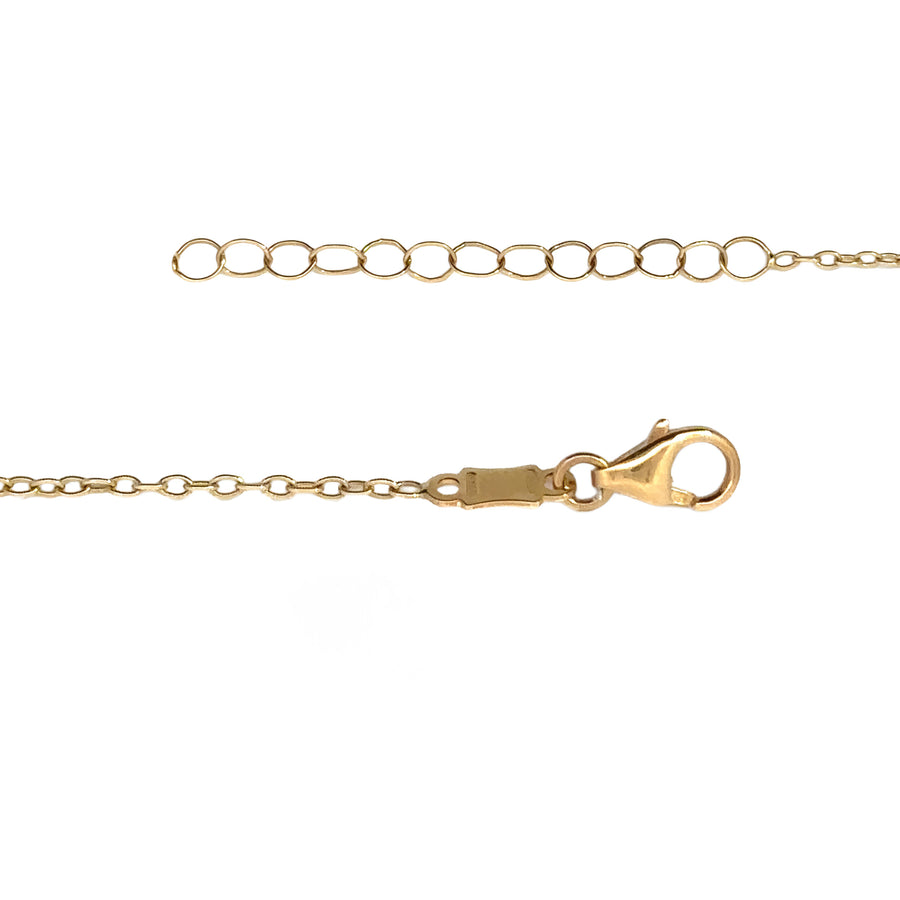 Baby wearing the 14k gold "Be Sweet" necklace with adjustable chain