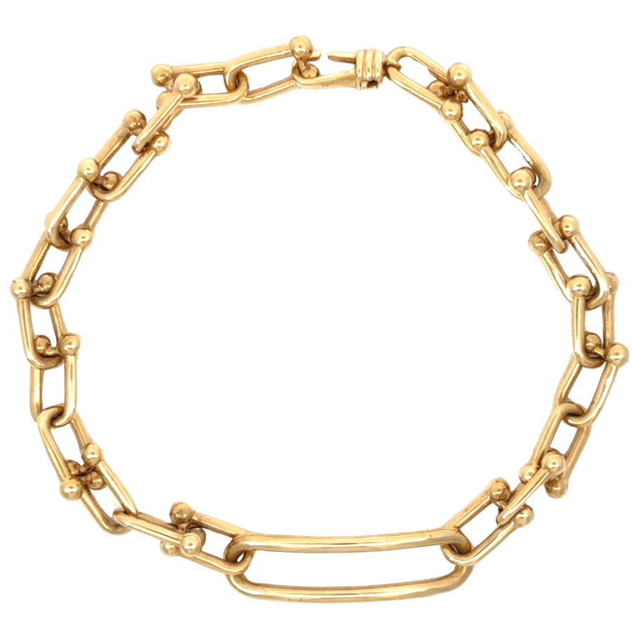 14k gold bracelet for men with a sleek, classic design