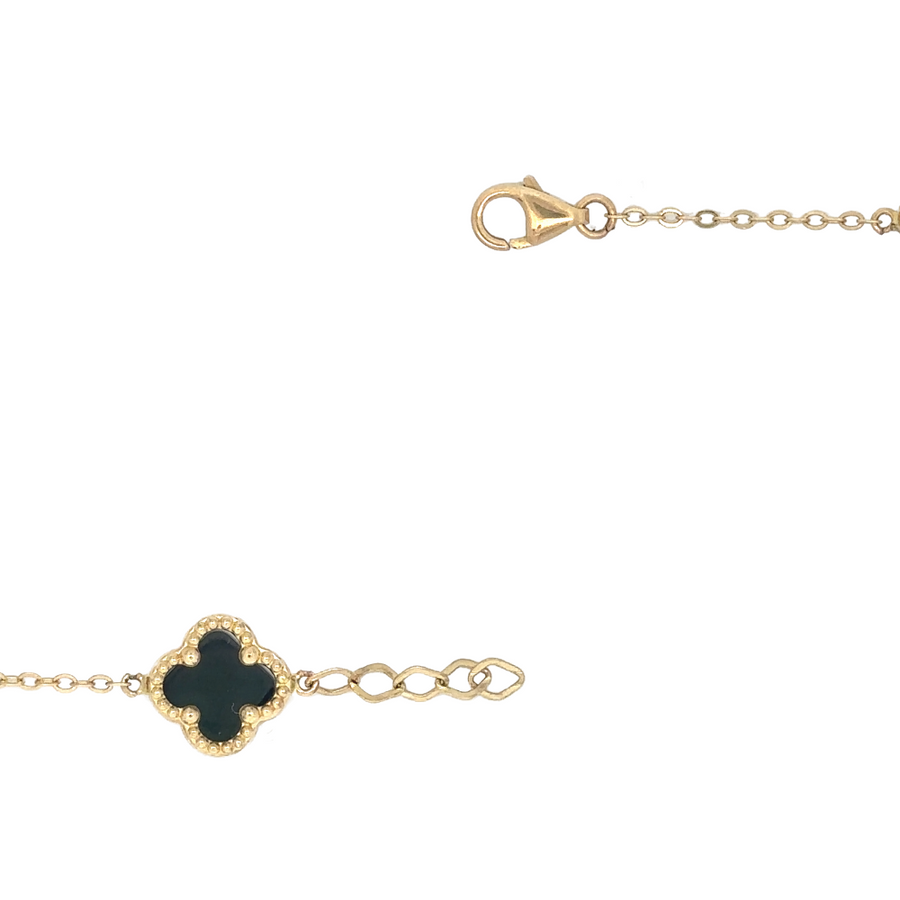 14k gold bracelet with black stones, perfect for both casual and formal occasions