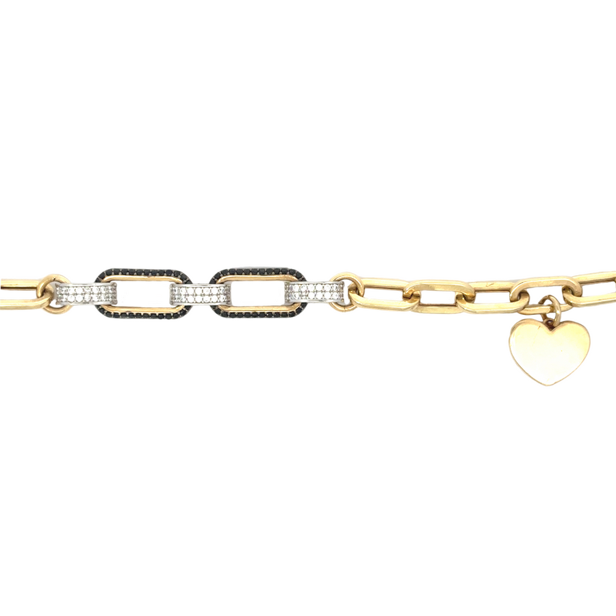Romantic 14k gold bracelet, 18.5 cm, with delicate heart shapes