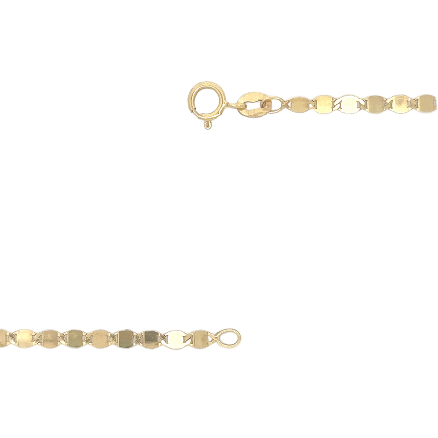Macro shot of high-polish mirrored links catching light