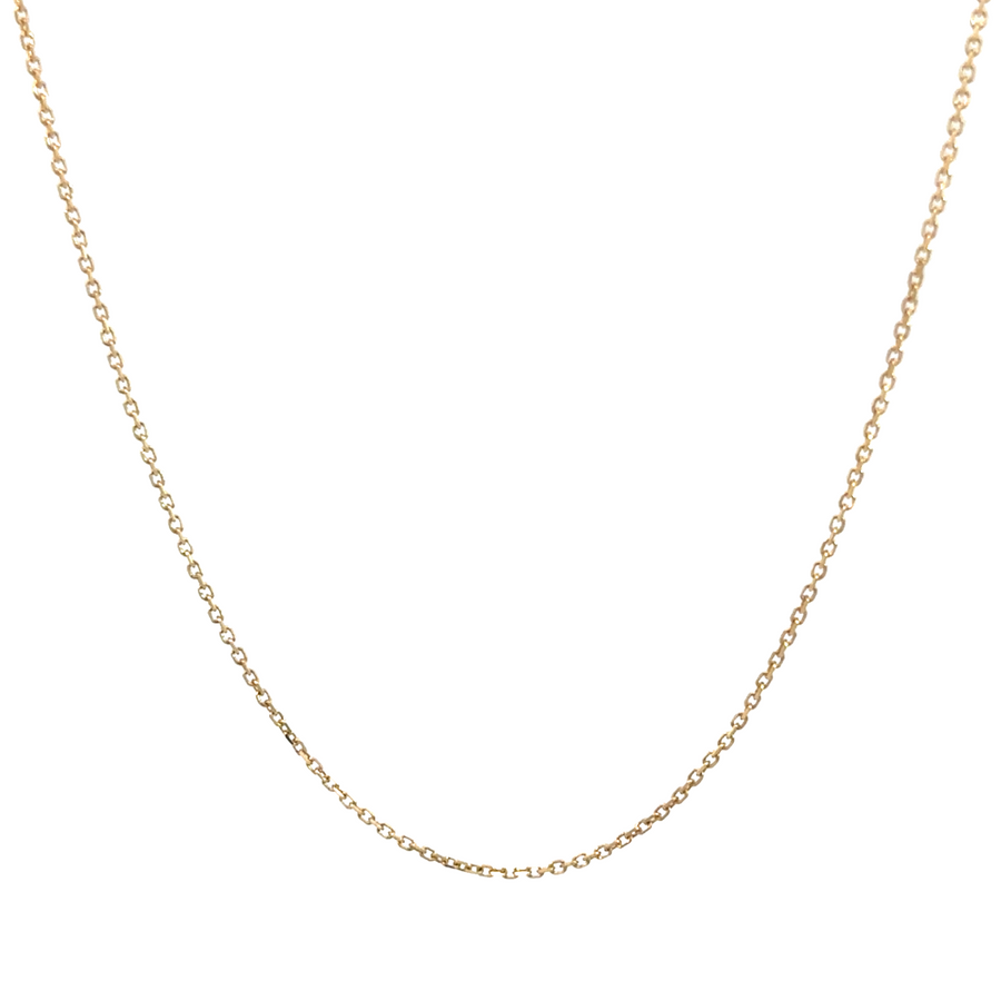 14k gold chain necklace displayed on a white background