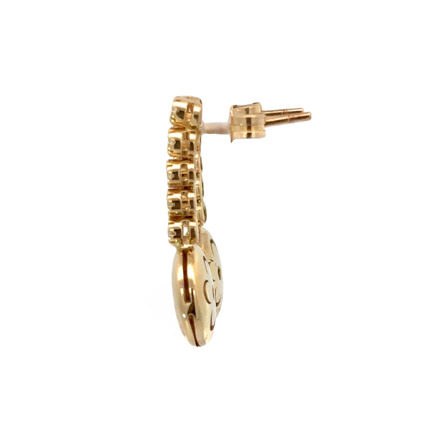 Lightweight gold earrings shown in jewelry box